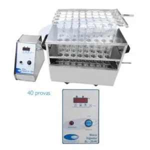 Bloco Digestor para 40 tubos Micro com Rampa para Uso com Scrubber - SL-25-40-R - SOLAB