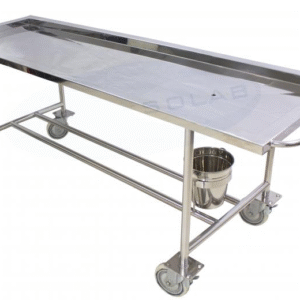 Mesa com Rebaixo Reforçada Para Obesos, Puxador e Rodízios Necropsia(SL-401-2) - SOLAB