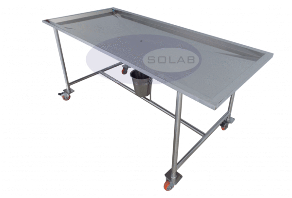 Mesa com Rebaixo e Rodízios para Necropsia (SL-401) - SOLAB