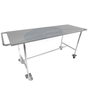 Mesa com Tampo Liso, Puxador e Rodízios para Necropsia (SL-400-1) - SOLAB