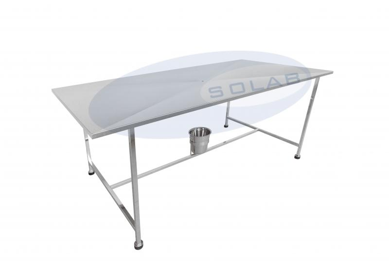 Mesa com Tampo Liso Estacionária Fixa para Necropsia (SL-400) - SOLAB