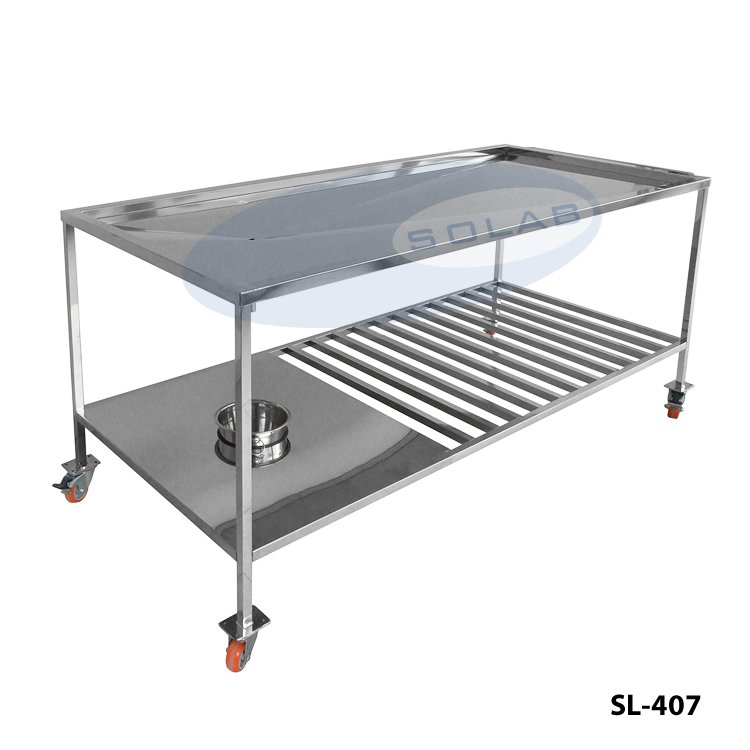 Mesa para Dissecação com Prateleira Inferior Gradeada (SL-407-I) - SOLAB